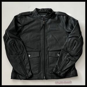 Harley Davidson Layering System Captains Leather Jacket Mens Large L 98022-23VM